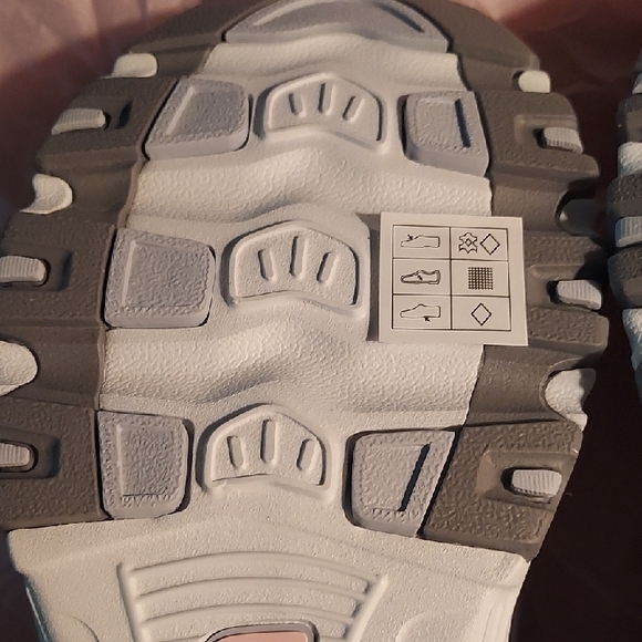 🩷💜Skechers D'Lites Womens Sneakers - Light Gray and Turqoise - Picture 7 of 13